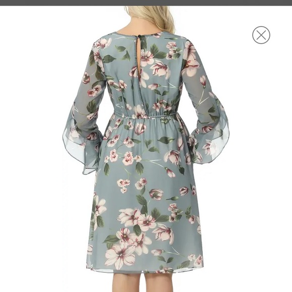 Kimi and Kai Ruffle Sleeve Chiffon Maternity Dress - Picture 3 of 5